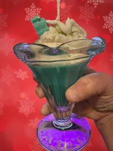 Peppermint dessert Christmas candles