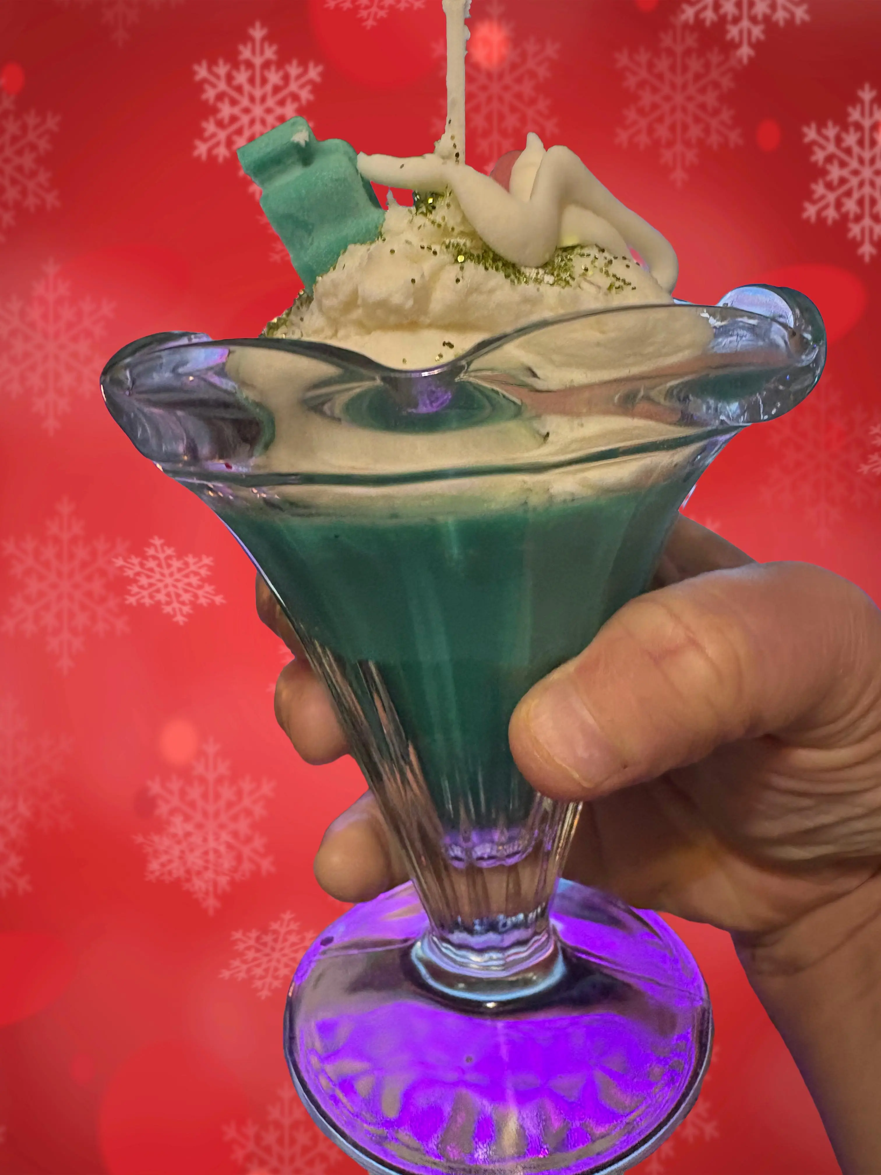 Peppermint dessert Christmas candles