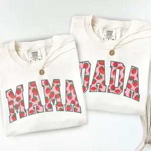 Comfort Colors Berry First Birthday Matching Family 2026 T-Shirts, Strawberry 1st Birthday Shirt, Strawberry Mama Dada, Gift for Mom and Dad, Matching Family Shirt, Custom Family Shirts, Full Size, Full Color