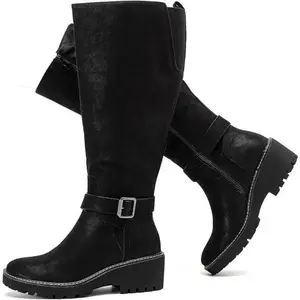 Women's Extra Wide Calf Knee High Boots, Wide Width Slouchy Knee-High Boots.