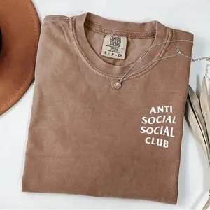 Comfort Colors Anti Social Social Club shirt made from soft cotton, a stylish unisex crewneck for men and women, perfect as a fun and versatile gift for anyone.