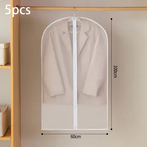 10/5/1PC All-In-One Wardrobe Moisture-Proof Garment Bags - Lightweight Dustproof Zippered Quilted Garment Covers, Waterproof Hanging Clothes Protectors & Underbed Storage Organizers For Closet/Bedroom/School, Fits Dresses/Shirts/Coats