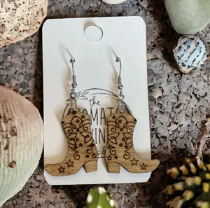 Cowboy Boot Earrings, Country Earrings, Lightweight Wood Earrings, Western Jewelry, Concert Earrings