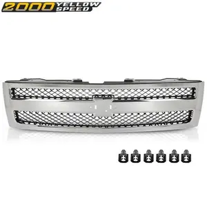 Grille Chrome Shell W/ Black Insert Fit For Chevrolet Silverado 1500 2007-2013