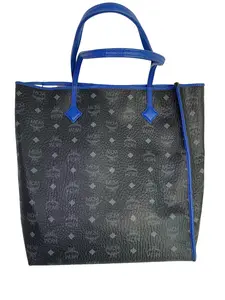 Pre-owned MCM Visetos Contrast Blue Trim Tote Bag/FYWJ10511029/1029