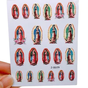 Sticker Virgin Mary Virgencita Guadalupe nail art design decal 1 sheet