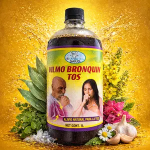 Pulmo Bronqui Tos Herbal Tonic 1 Liter (33 Fl Oz) | Traditional Botanical Blend with Eucalyptus, Bougainvillea, Chamomile, Garlic, Moringa & Cuatecomate | Herbal Wellness Drink