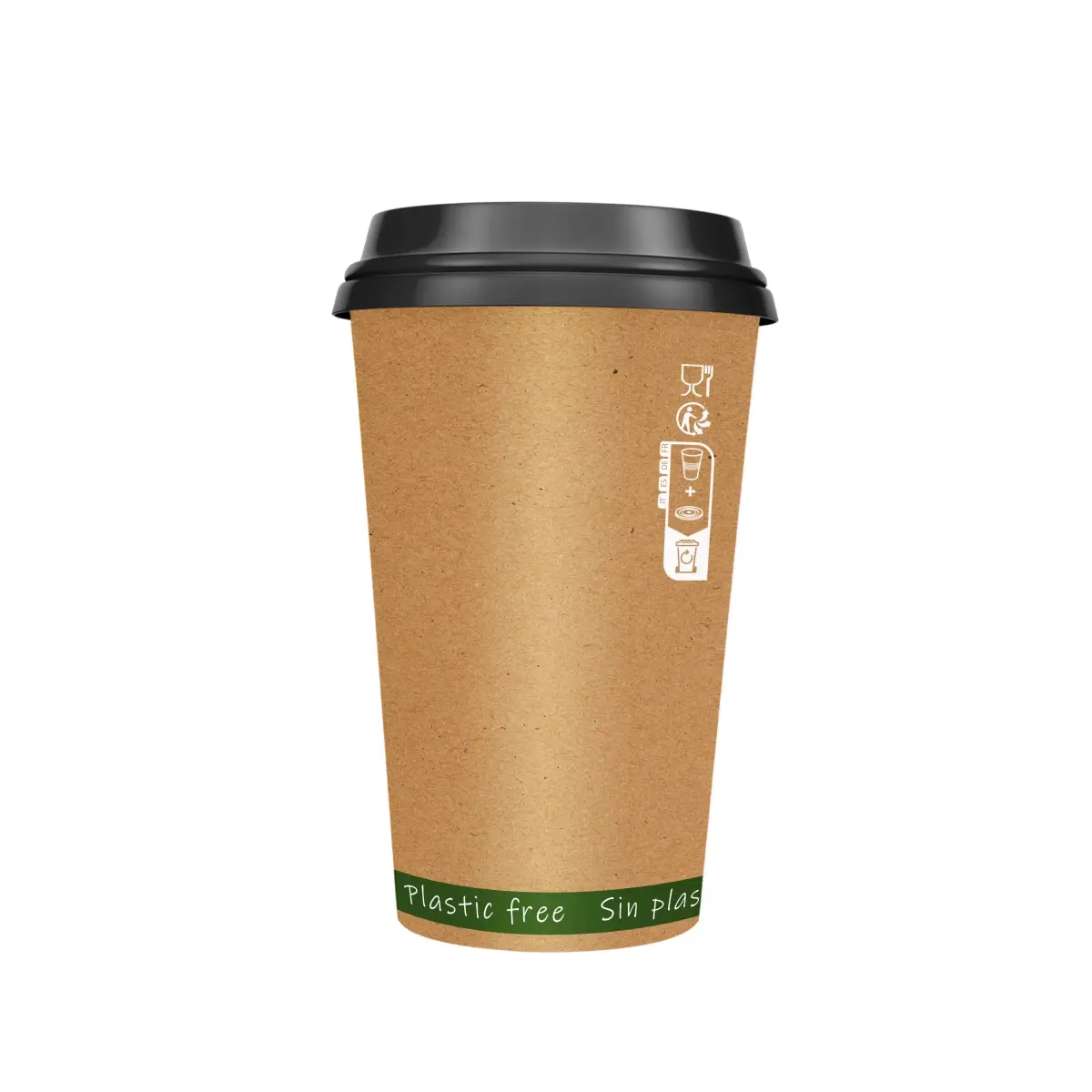 Packnwood 210GCWBZEN12 12 oz 3.5 x 4.3 in. Zen Kraft Paper Cup Without Plastic - 1000 Piece