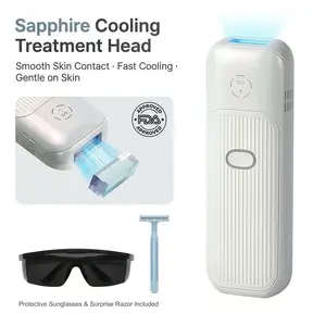 Ketrina Sapphire Ice-Cooling IPL Hair Removal Device 24J Max Dual-Pulse for Fast Results Painless At-Home Use with 5 Levels Full Body & Facial Care for Women FDA Approved Includes Protective Glasses & Razor