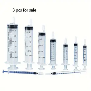 Plastic Empty Sodium Chloride Water Solution Syringe without Needle, 3/20pcs Repeatable Filling for Liquid, Perfume Cosmetics Portioning, Feeding Pets, Oil Or Glue Applicator