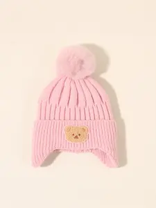 Baby Boys & Girls Newborn Toddler Pom-Pom Beanie, Cozy Knit Winter Warm Bonnet Hat, Casual Style for Fall & Winter, Knitting Beanie