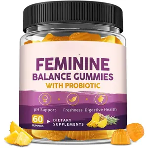 Feminine Balance Gummies with Prebiotics & Probiotics for Vaginal pH Balance, Odor Control & Women’s Wellness Support, Berry Flavor, 60ct