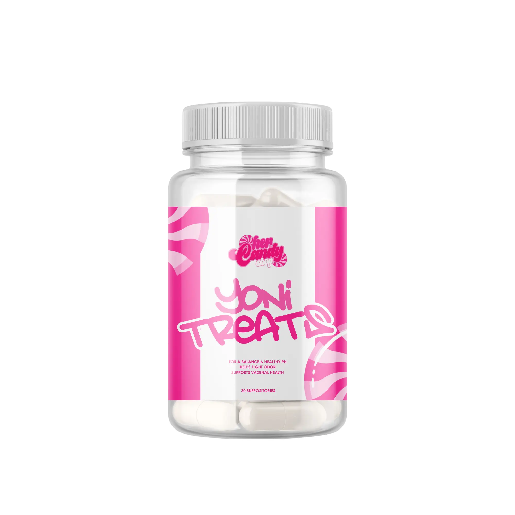 HER CANDY SHOP YONI TREATS BORIC ACID SUPPOSITORIES - helps support odor control and balance with ph , non gmo, 30 count
