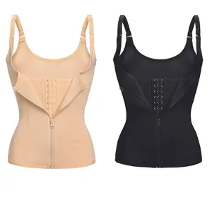 Waist Trainer Corset for Women Belly Tummy Control Shapewear Workout Body Shaper Zipper Waist Cincher Tank Top with Adjustable Straps