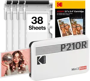 KODAK Mini 2 Retro 2x3 Portable Photo Printer, 38 Sheets, Bluetooth Smartphone Printer for iPhone & Android, Instant Color Prints, 4PASS Dye Sublimation,