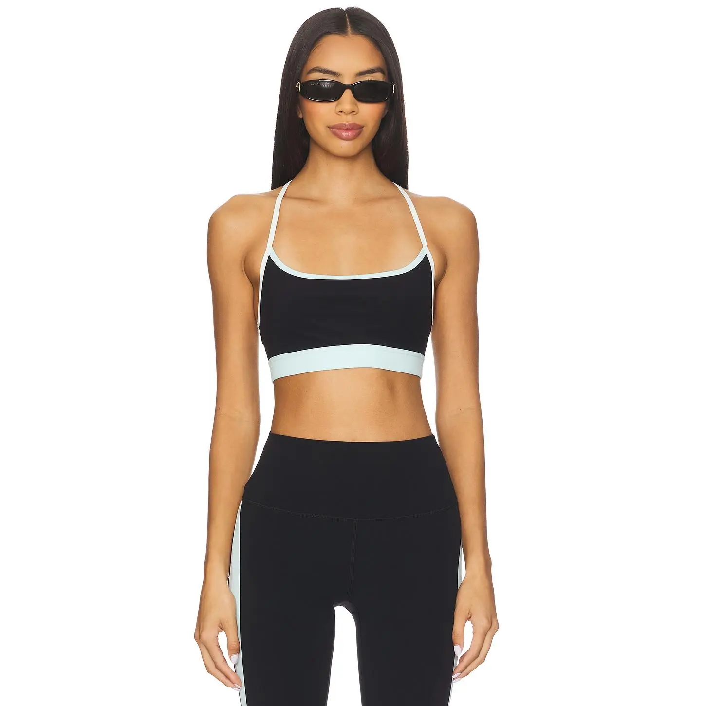Splits59 Emerson Airweight Sports Bra in Black & Ice