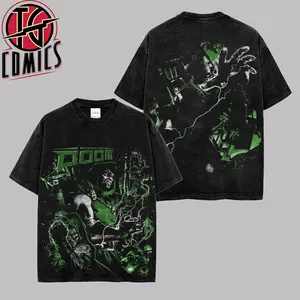 Vintage Doctor Doom Comic Graphic Premium Washed Cotton T-Shirt (Made In US), Victor Von Doom MCU Comic Graphic Tee, MCU Universe Comics Book Fans Shirt, Comic Book Outfit, Gift For Hero Fans