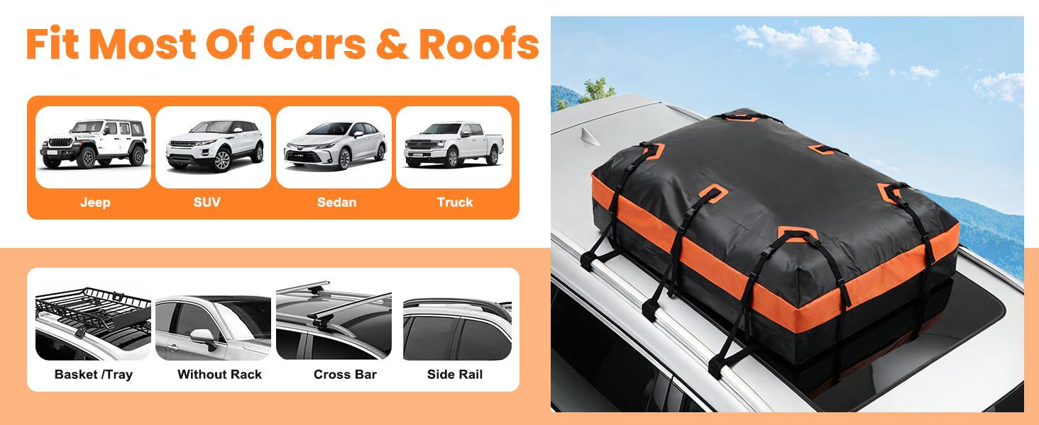 Waterproof Car Roof Cargo Carrier Bag, Heavy‑Duty PVC Rooftop Storage Bag with Anti‑Slip Mat, Combination Lock & Reinforced Buckles, Universal Fit for Cars With/Without Roof Racks for Travel Road Trips Waterproof Car Roof Cargo Carrier Bag, Heavy‑Duty PVC Rooftop Storage Bag with Anti‑Slip Mat, Combination Lock & Reinforced Buckles, Universal Fit for Cars With/Without Roof Racks for Travel Road Trips