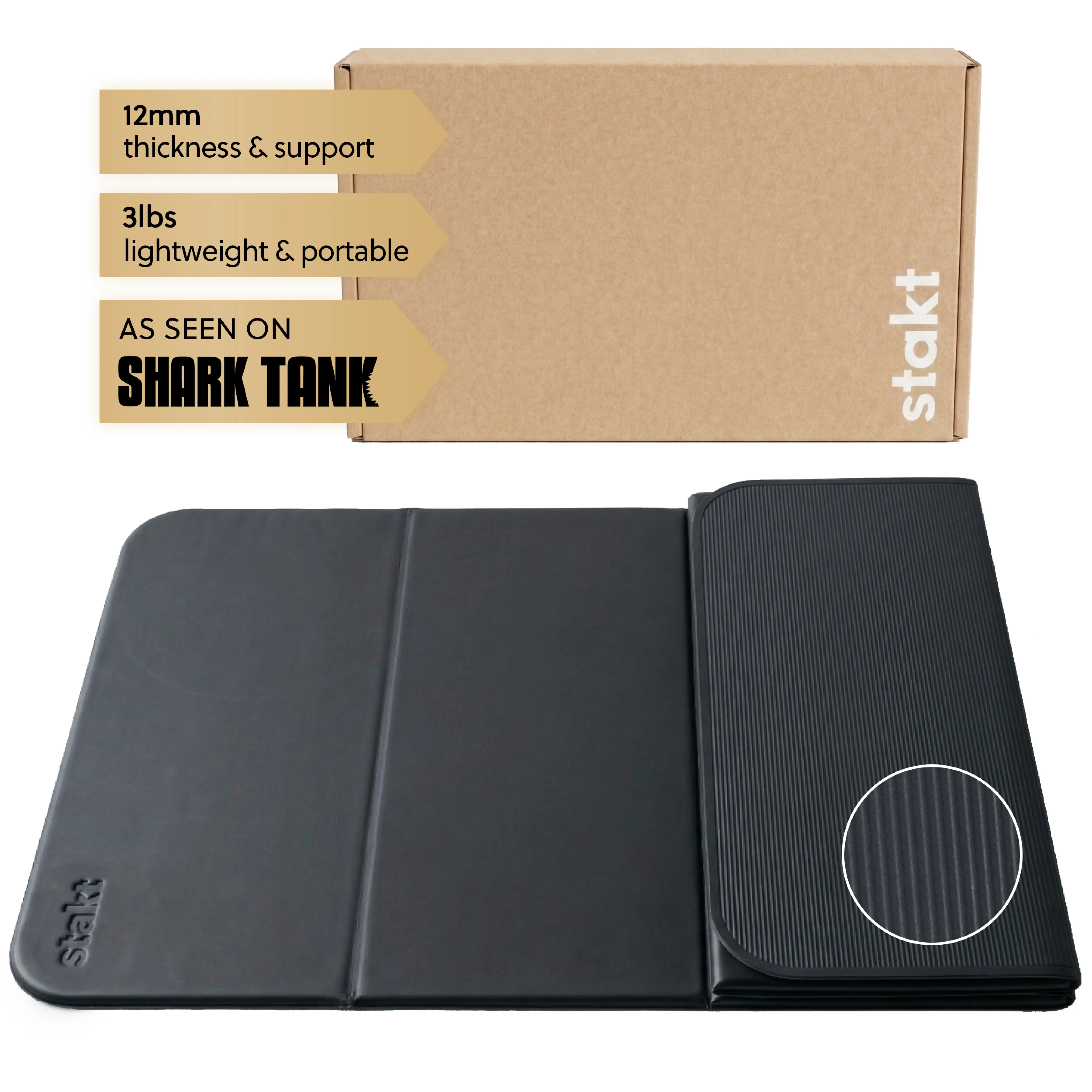 Stakt The Original Foldable Yoga Mat - Premium folding exercise mat & workout mat with non-slip surface, portable for studio or home use, as seen on Shark Tank