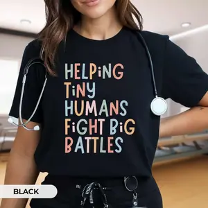 Gildan Heavy Cotton T-Shirt for Pediatric Nurses PICU NICU Neonatal ICU CNA Children's Oncology Ward Comfortable Durable Print-Ready