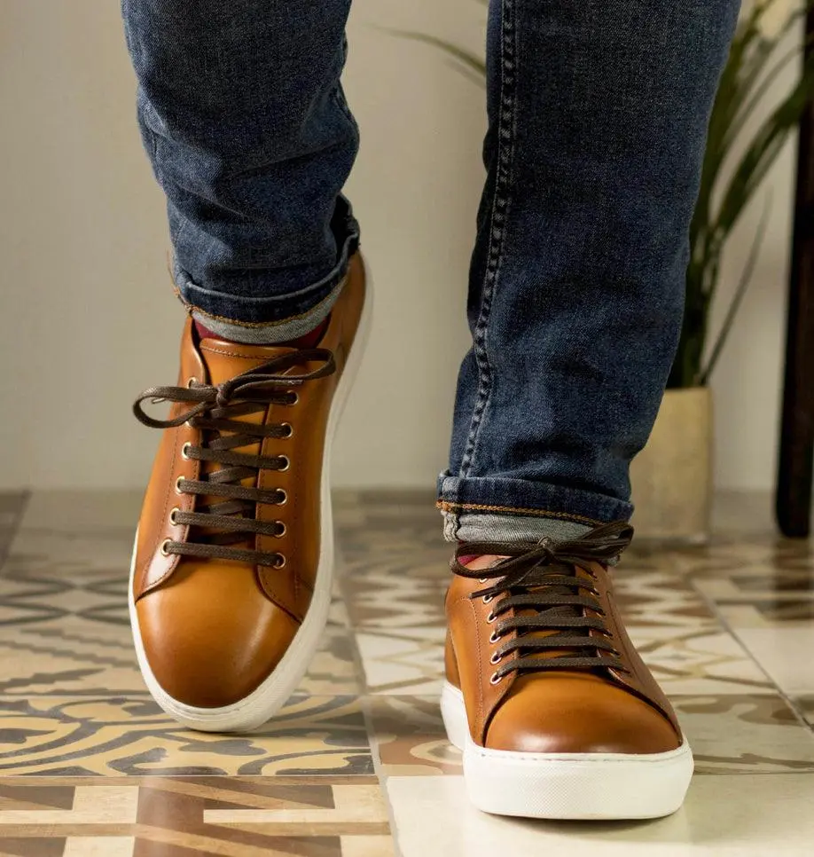 Cognac Leather Trainer