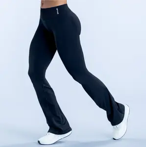 （with logo）DFYNEStyle Origin Flare Leggings, Seamless Sculpt Bootcut Yoga Pants, High Waist Butt Lifting Soft Activewear for Women