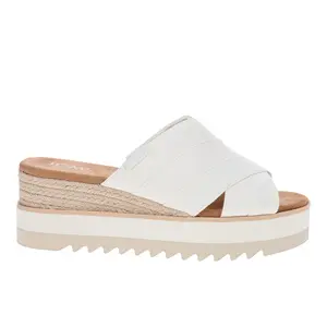 TOMS Womens Diana Crossover  Casual Sandals Casual Mid Heel 2-3" - White