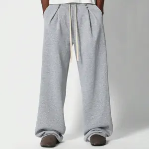 Men's Regular Fit Solid Drawstring Waist Sweatpants, Casual Pocket Design Pants for Fall & Winter, Men's Trousers for Daily Wear