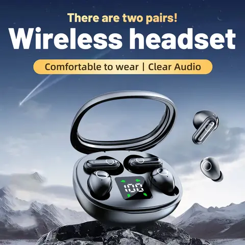 MSHUKCOE True Wireless Earbuds - Gaming Bluetooth 5.4 In-Ear Waterproof Headphones with Button Control, Digital Display, Noise Cancelling, Lightweight, Fast Charging, Stable Connection, Ideal for Running, Boyfriend Birthday Gift, Phone Accessories