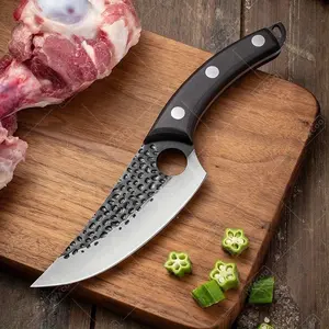 Hand-forged Ring Boning Knife Slaughtering Pig and Sheep Opening Fish Knife Stainless Steel Pork Dividing Knife Cutting Meat Dividing Knife Paring Knife Melon and Fruit Knife