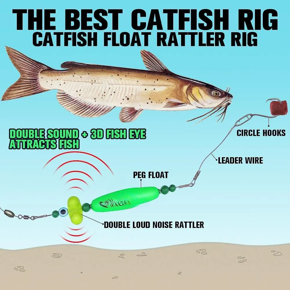 catfish fishing pole rigs SIWRIOM Rig Catfishing Tackle Floats 6PCS, Catfish Float Rattle Santee Cooper Rig Equipment for Bank Peg Floats Bait : Sports & Outdoors This is a great setup that catches fish! Best Rigs for Catfish Fishing