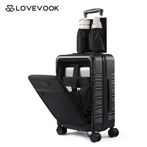 【Valentine's Day Gift】LOVEVOOK Carry On Luggage 22x14x9 Airline Approved with Detachable Pouch, 21 Inch Hardside Suitcases with Spinner Wheels, Lightweight Carry-on Luggage with TSA Lock for Women Men, 2PCS，TikTokShopJumpstartSale