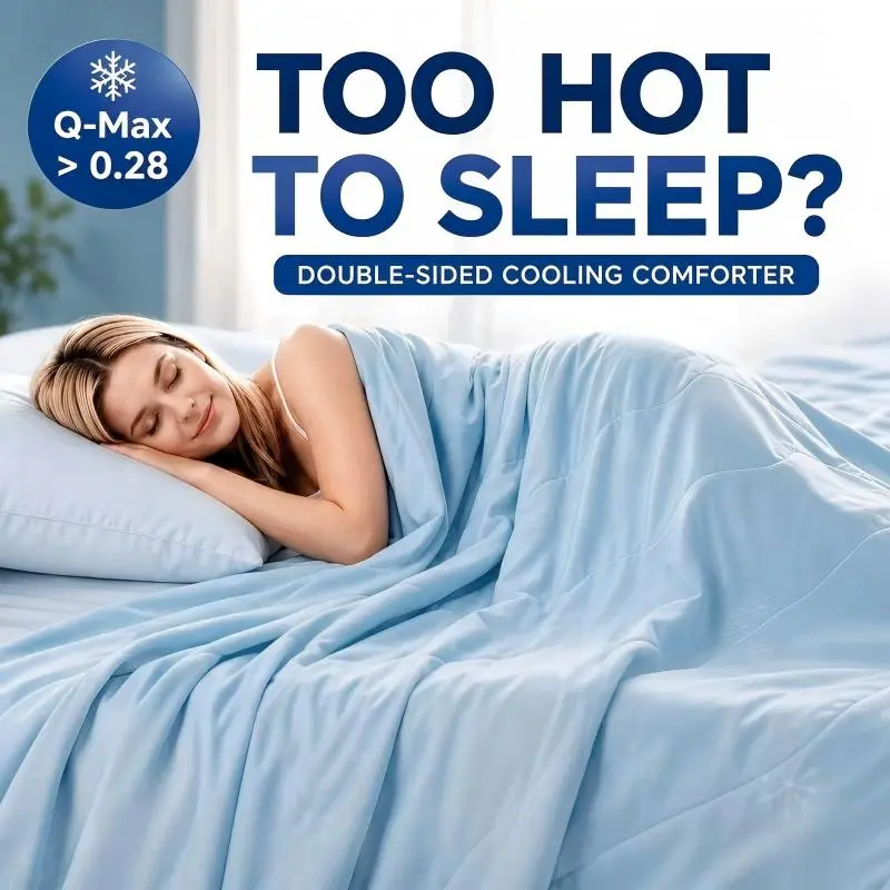 CANSUNCH Cooling Comforter for Hot Sleepers - Double-Sided Breathable Nylon Flat Weave Quilt, Gentle Soft Bedding, Instant Chill, Machine-Washable Summer Essential, Cooling Blanket Throw