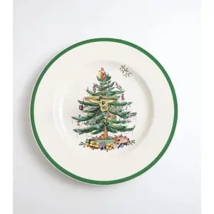 Spode Christmas Tree Tidbit Tray with Handle