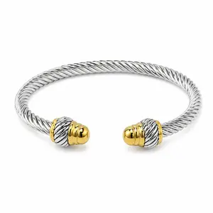 Bold Twist Gold Cap Cuff