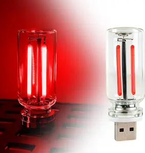 Touch-Control Dimmable  USB Light,  Glass Interior Ambient Light, Portable  Interior Lights, Ideal for Holiday Decorations, Bedrooms, and Camping Scenarios