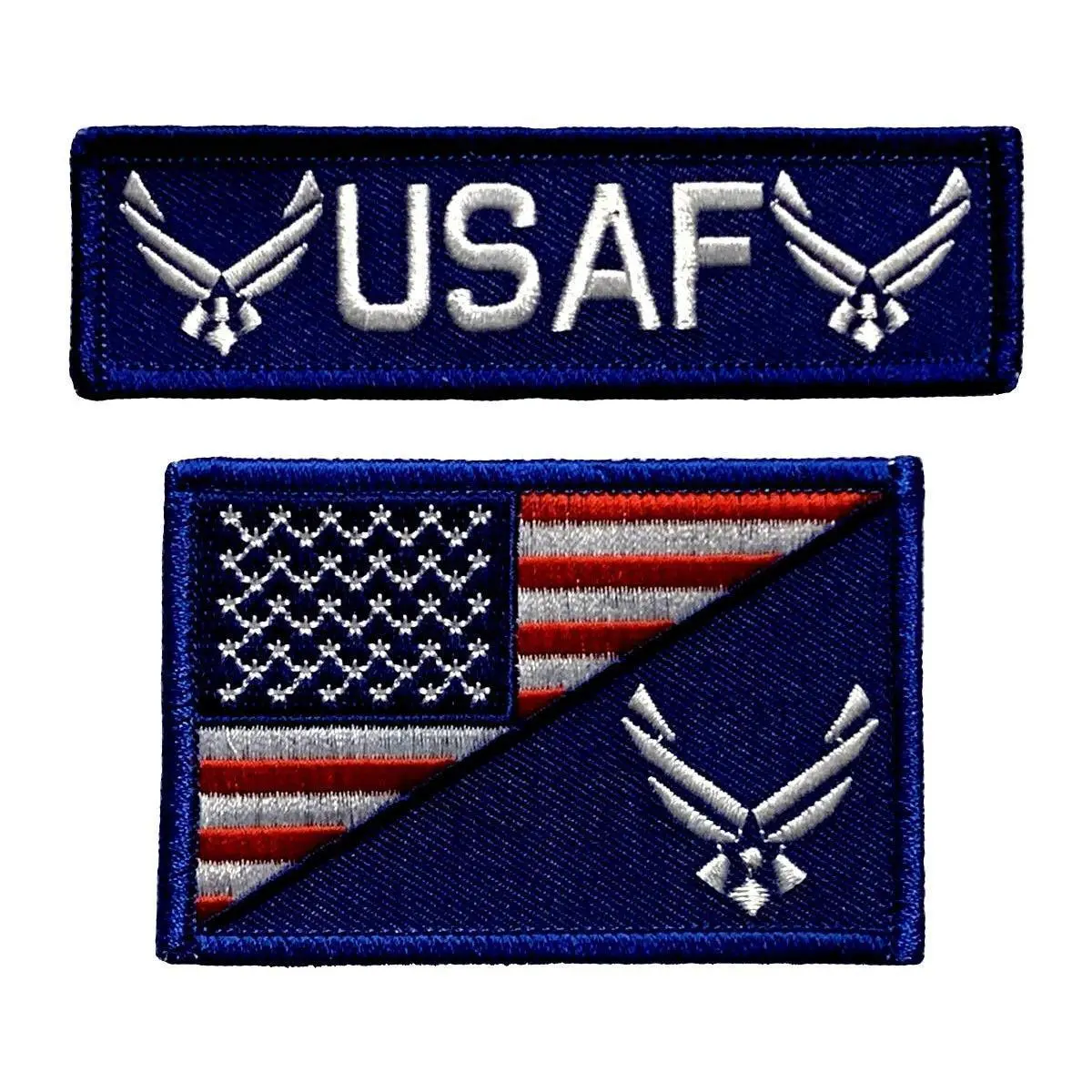 USA American Flag Air Force USAF Patch (2PC “Hook” Fastener - YEN1-YN1)