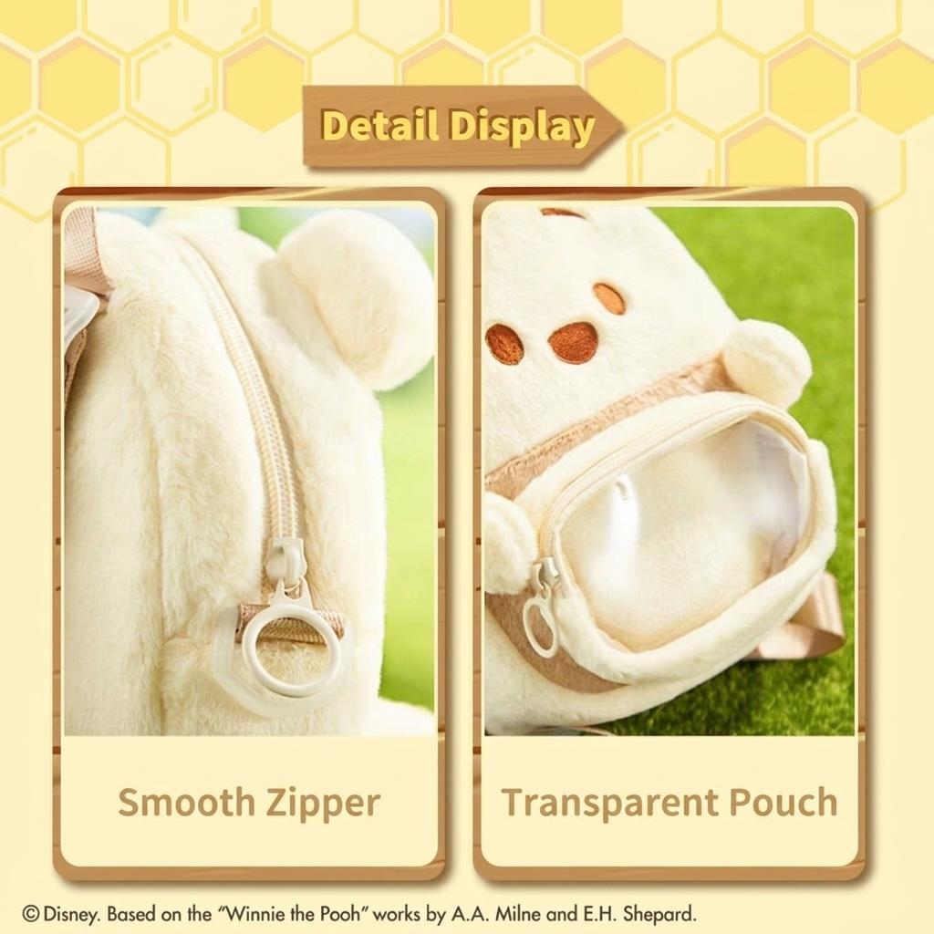 Disney Winnie the Pooh Series Large Backpack – Ita Bag Style, Spacious Main Compartment, Perfect for Displaying Pins & Badges, Cute Casual Daypack for Daily Use!