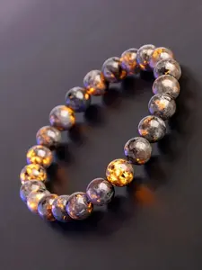 Natural Flame Stone Beaded Bracelet, Punk Style Beaded Bracelet for Men & Women, Fashion Bracelets, Fashion Jewelry Accessories for Daily Wear, Exquisite Trendy Bracelet