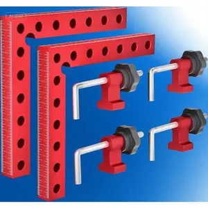 Aluminum Alloy L-Shaped Corner Clamp, 90 Degree Right Angle Clamp for Woodworking, Heavy Duty Positioning Tool for Cabinets and Picture Frames, Reusable Clamping Square with 7.1 Inch Size