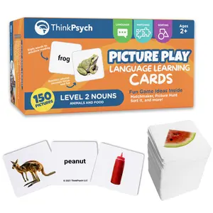 ThinkPsych Level 2 Nouns Picture Play Cards – 150 Thick, Durable Flashcards for Speech & Language Development