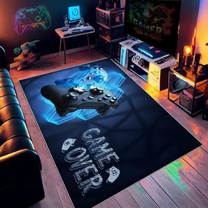 Game Controller Pattern Area Rug, Gaming Rugs, 1 Count Non-slip Soft Floor Mat, Machine Washable Decorative Carpet for Home Living Room Bedroom Kitchen Study Room