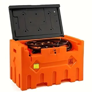 Heavy-Duty Portable 52 Gallon Diesel Fuel Tank with 12V Electric Pump Locking Cap Overfill Prevention Valve 15ft Hose for Trucks Generators Boats Construction Equipment Commercial Residential Use