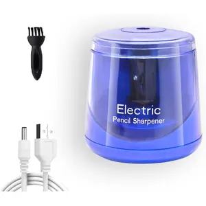 Electric Pencil Sharpener, Battery (Not lncluded) or USB Powered Small Portable for NO2 Pencils, Automatic for Home and Office (Dark Blue)