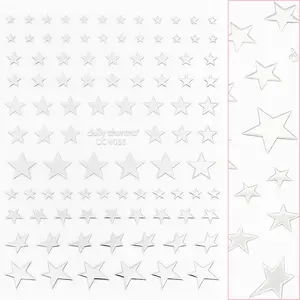 Chic Nail Art Sticker / Dazzling Stars / Metallic Silver