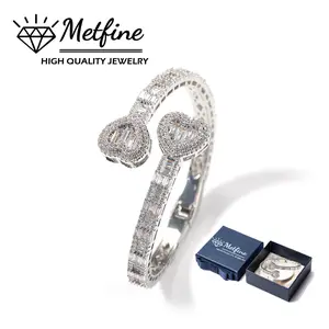 Heart-shaped Bracelet Jewelry for Women, Hip Hop Mens Bangle Bracelet, Men Heart Cuff Bracelet With Jewelry Box