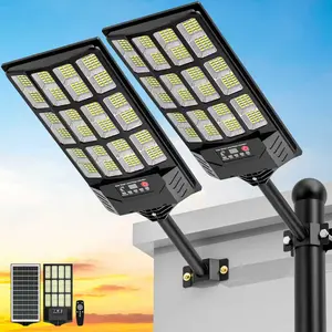 2Pack Solar Street Lights Outdoor Waterproof,50000LM Wide Angle Solar Flood Light, LED Parking Light with Motion Sensor and Remote Control, Suitable for Street, Parking lot