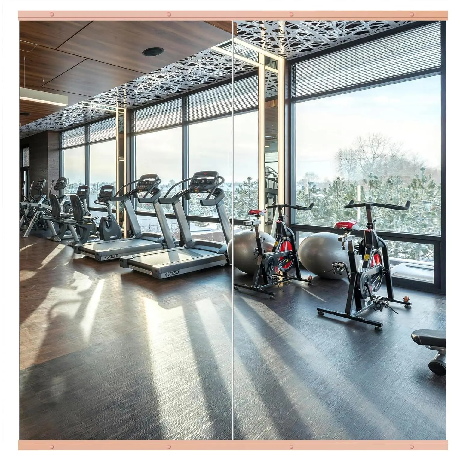 Gym Mirror, 48" x 24" x 2 count, Large Full  Mirror for Yoga, Glass Wall Mounted Mirror for  Gym, Bathroom & Garage