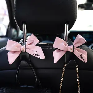 1PC Cute Diamond Bowknot Car Seat Headrest Hook Hanger Storage Organizer Universal for Handbag Purse Coat Accessories S-Type