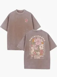 230g Double-Sided Washed T-Shirt | Motherhood is the Kingdom of Work, High-Quality Batik, Vintage, Pattern Printed, Machine Washable, Sufficient Thickness for Summer, Outdoor, Holiday Gift men  clothing RU2